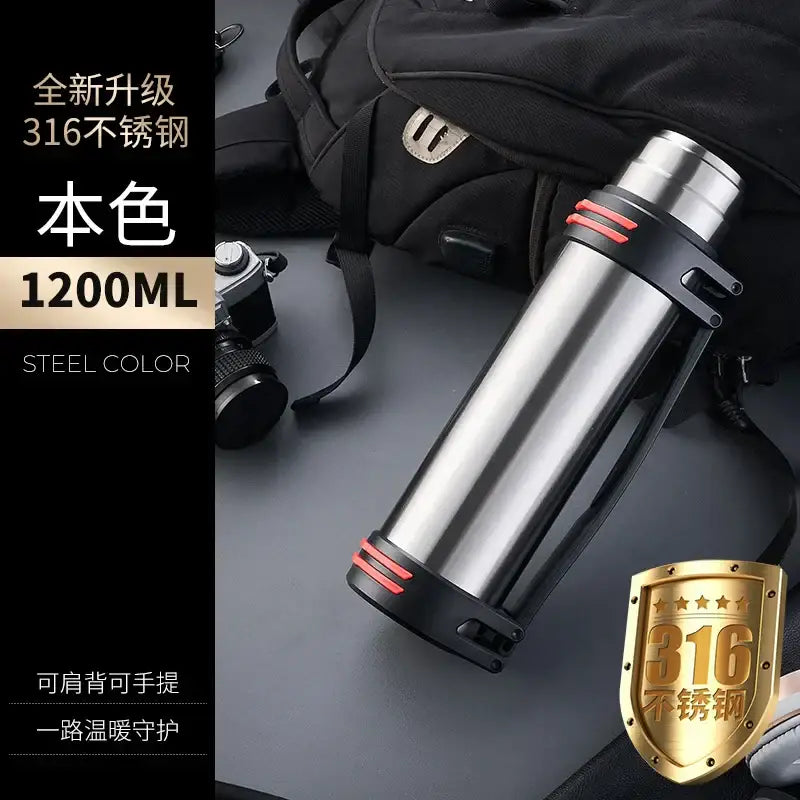 Black Stainless Travel Flask 3000ml Double-Wall