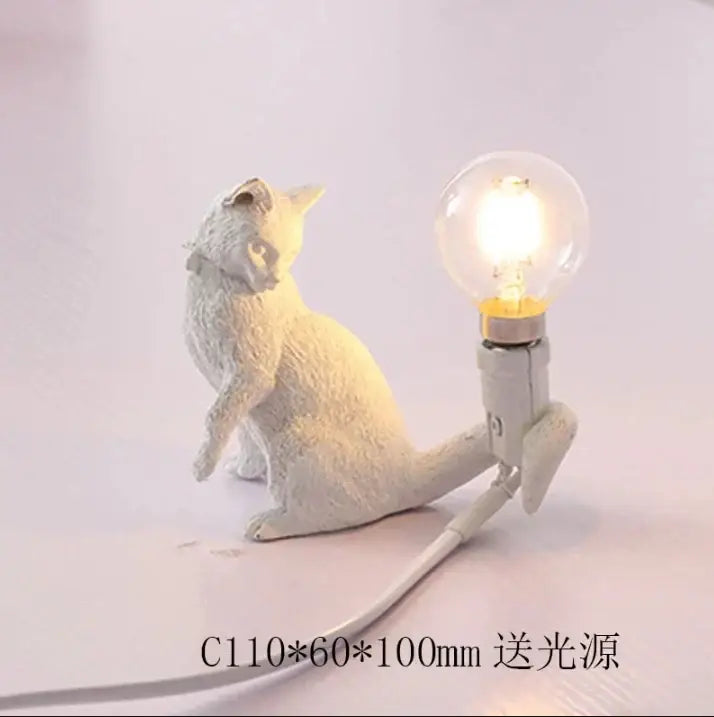 Orange Resin Cat Lamp