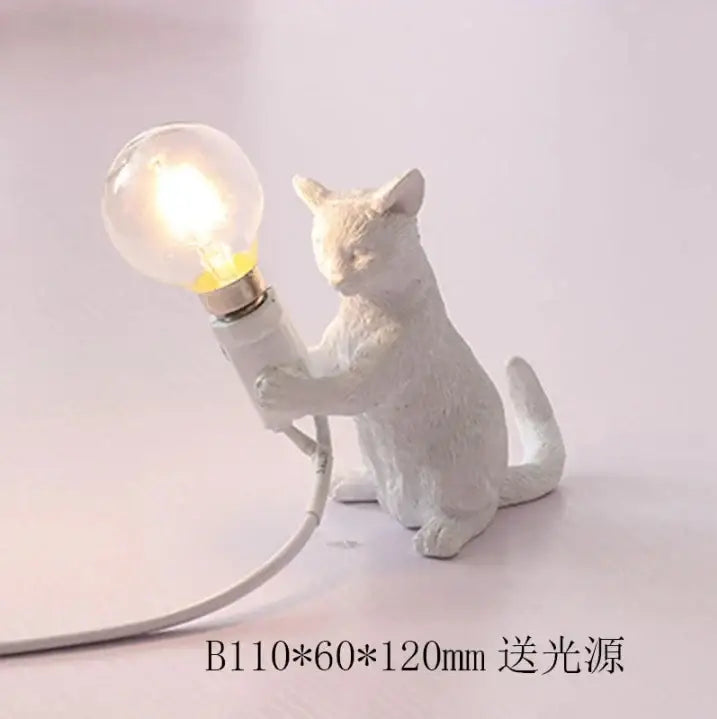 Orange Resin Cat Lamp