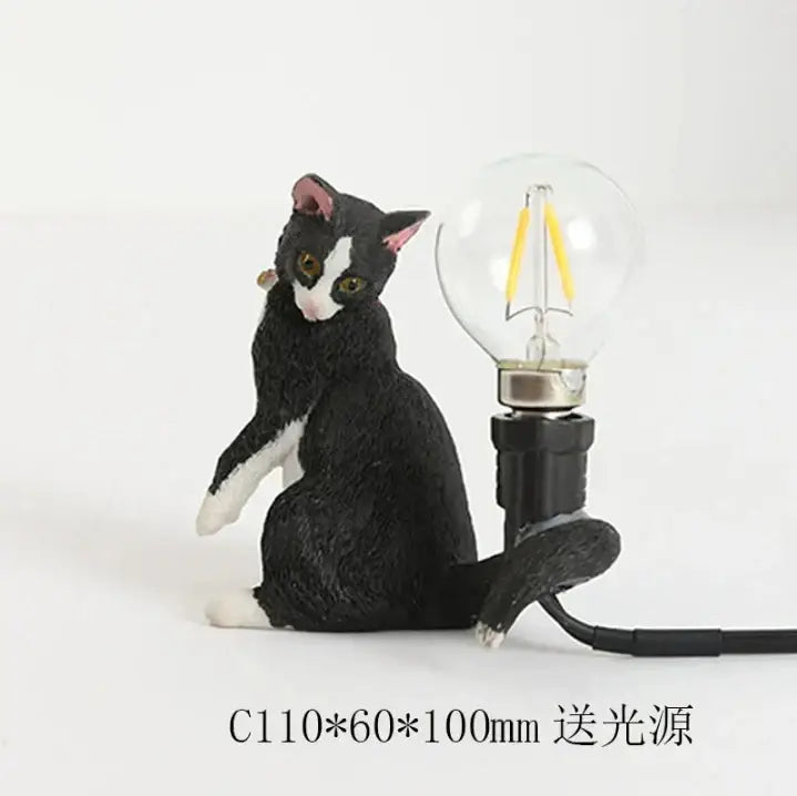 Orange Resin Cat Lamp