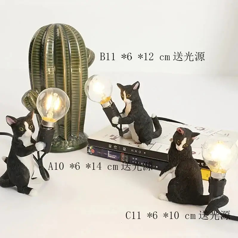 Orange Resin Cat Lamp