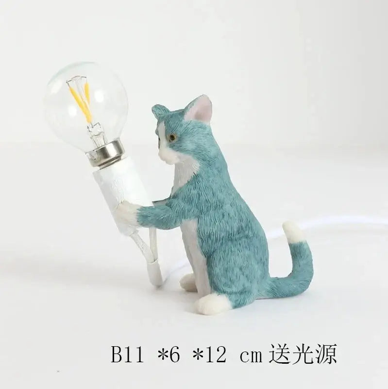Orange Resin Cat Lamp