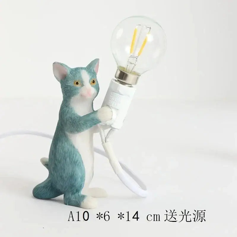 Orange Resin Cat Lamp