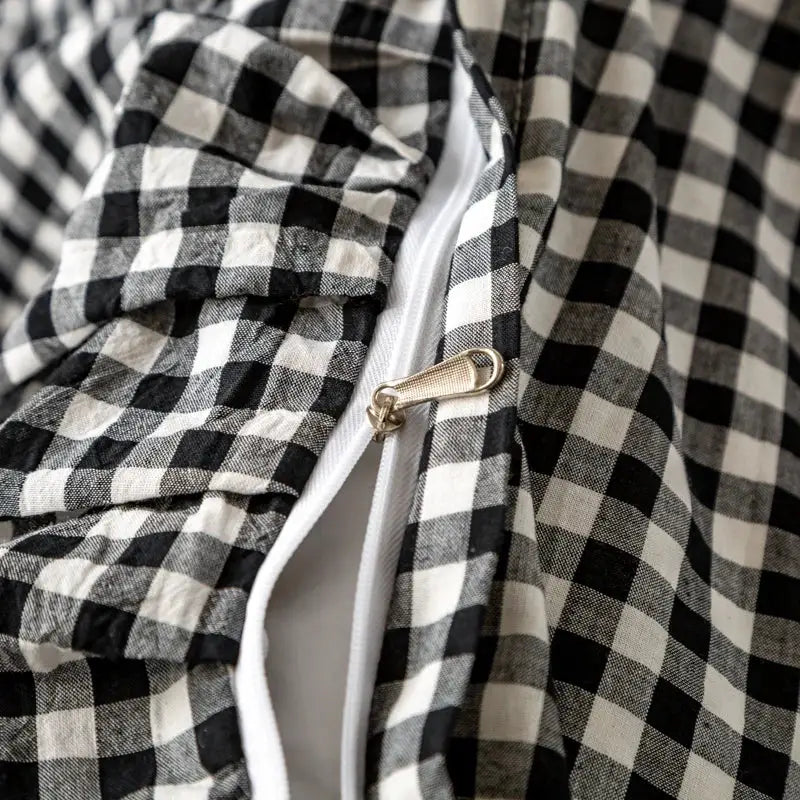 Plaid Cotton Ruffle Bedding