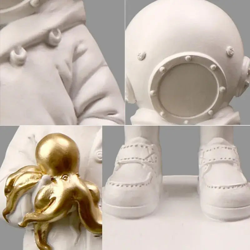 Black Resin Diver Statue