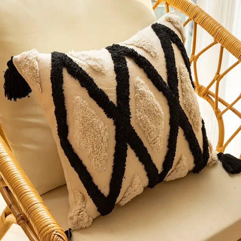 Embroidered Tufted Cushion Cover