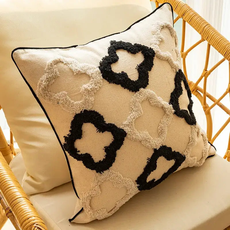 Embroidered Tufted Cushion Cover