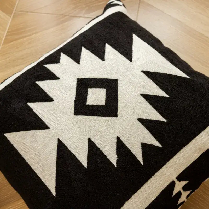 Embroidered Tufted Cushion Cover