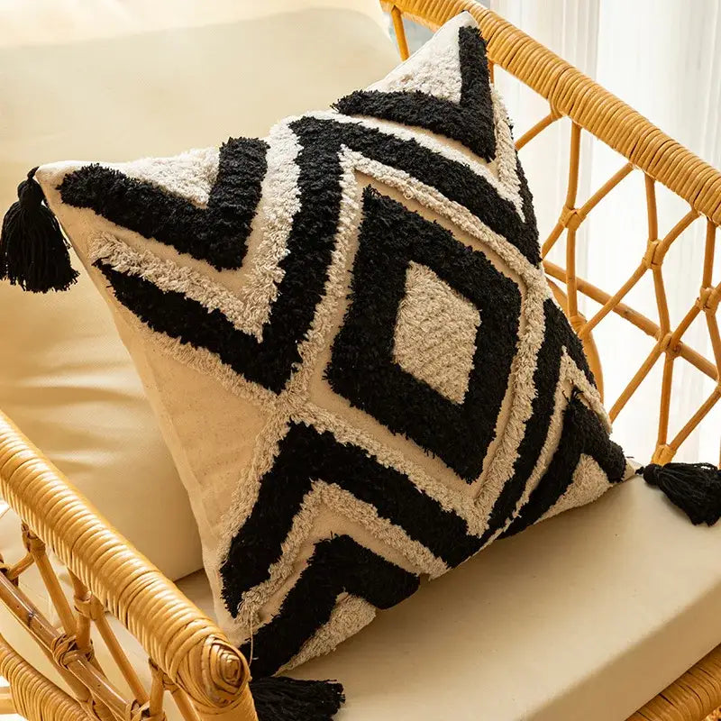 Embroidered Tufted Cushion Cover