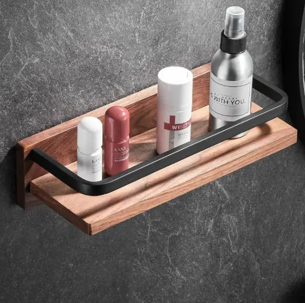 Black Wood Bathroom Set