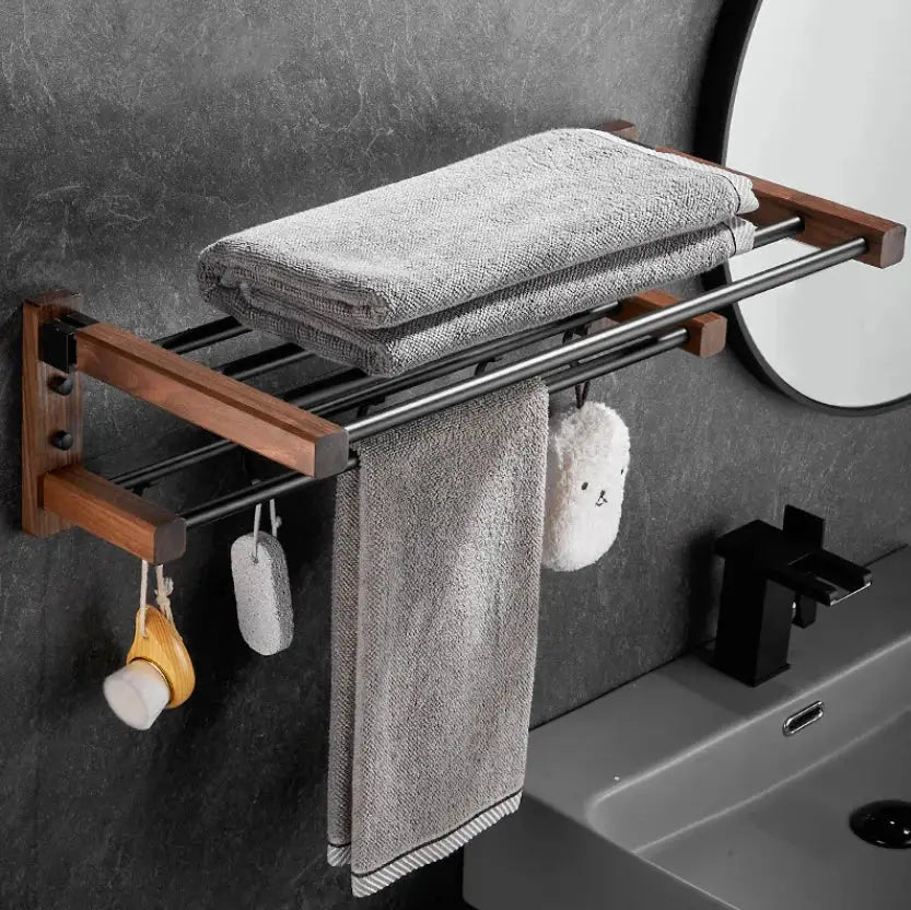 Black Wood Bathroom Set