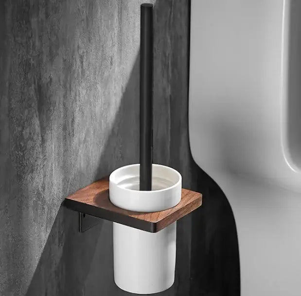 Black Wood Bathroom Set