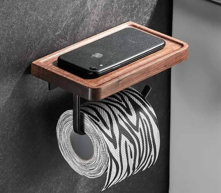 Black Wood Bathroom Set