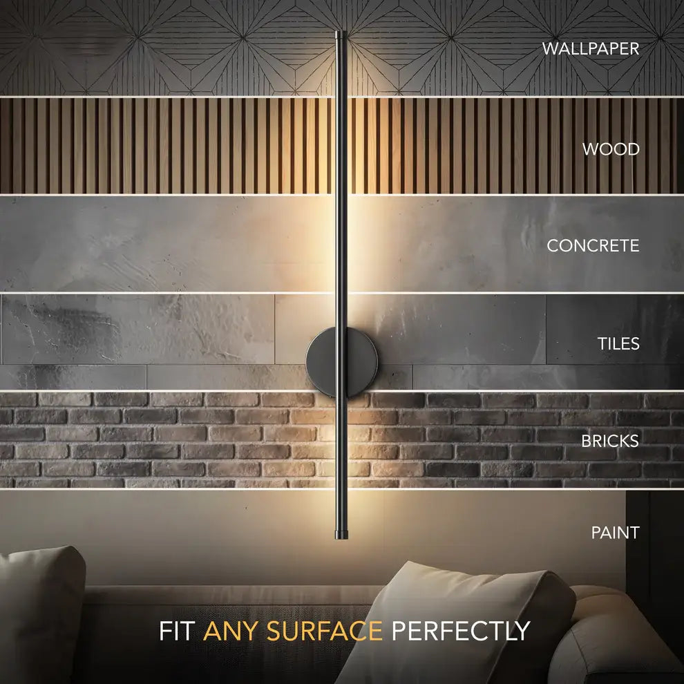 Black Modern Wireless Battery Wall Sconce