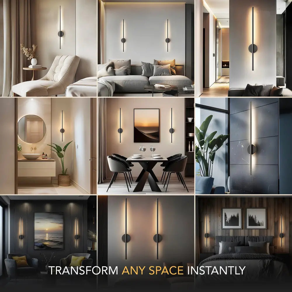 Black Modern Wireless Battery Wall Sconce