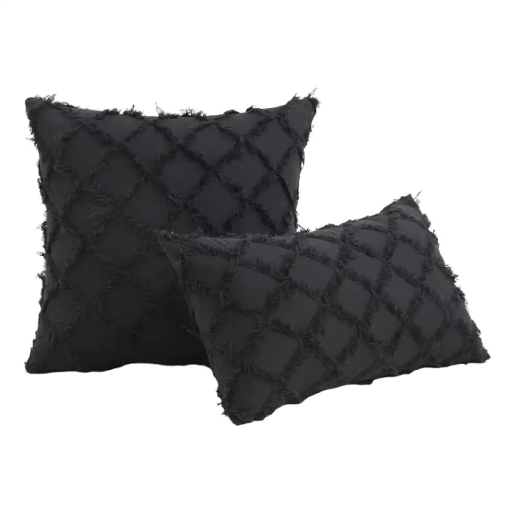 Black Boho Lumbar Pillow