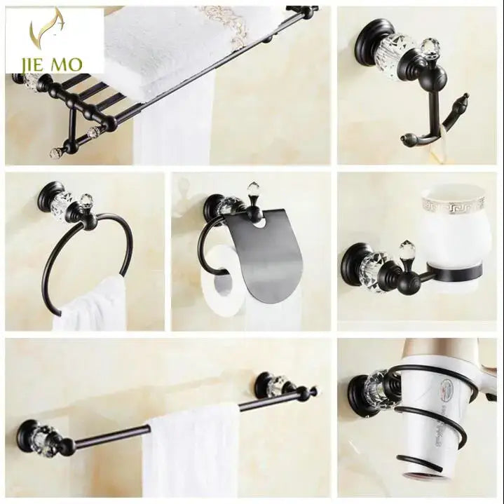 Brass Crystal Bath Accessories