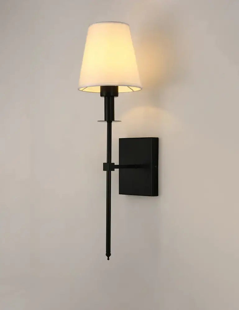Black Brass Fabric Sconce