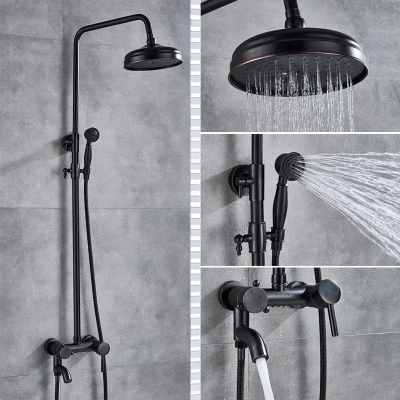 Black Bronze Shower Set with Handheld Spray