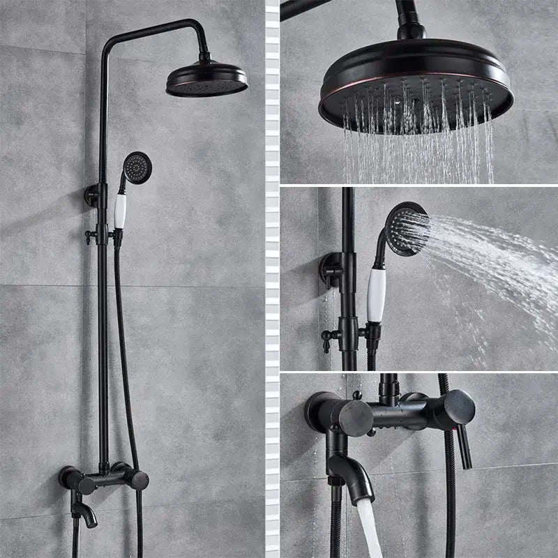 Black Bronze Shower Set with Handheld Spray