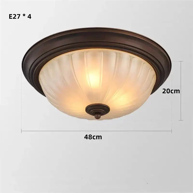 Black Bronze Ribbed Ceiling Light