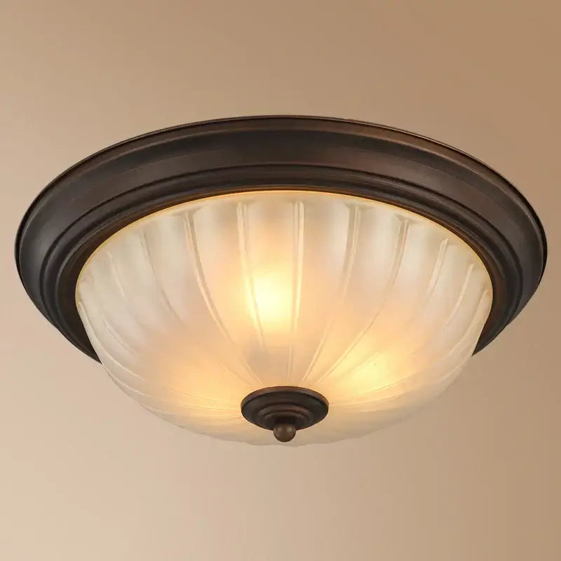 Black Bronze Ribbed Ceiling Light