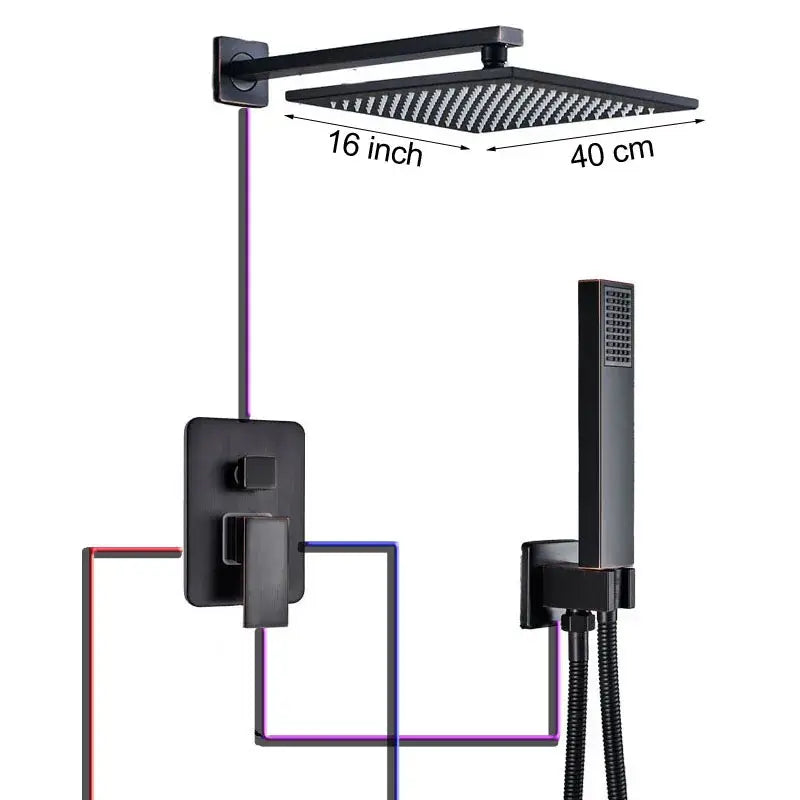 Bronze Square Shower Set