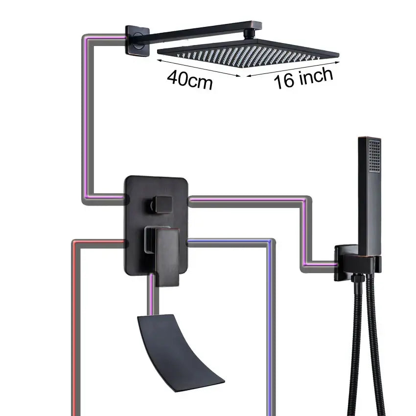 Bronze Square Shower Set