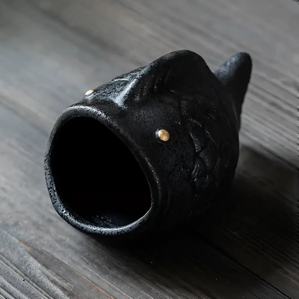 Black Ceramic Cat Ashtray
