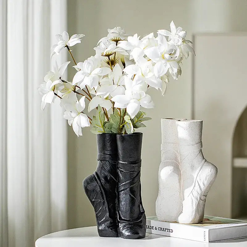 Black Ceramic Ballet Vase
