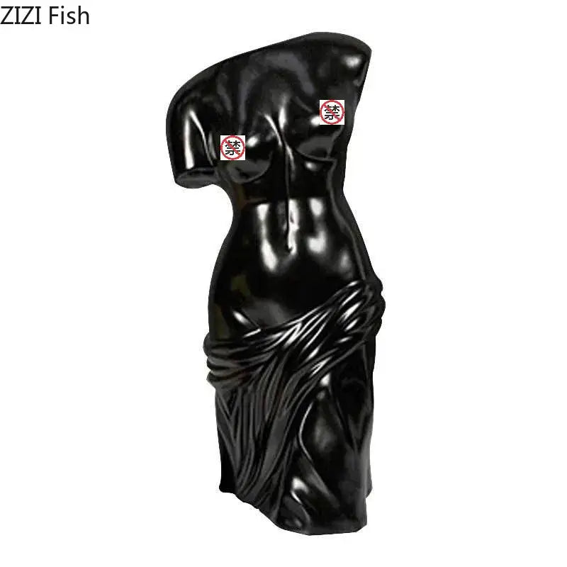 Black Ceramic Figurine Vase