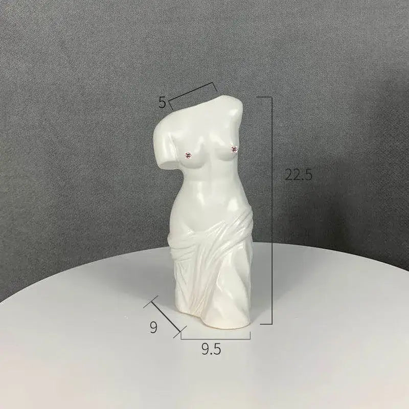 Black Ceramic Figurine Vase