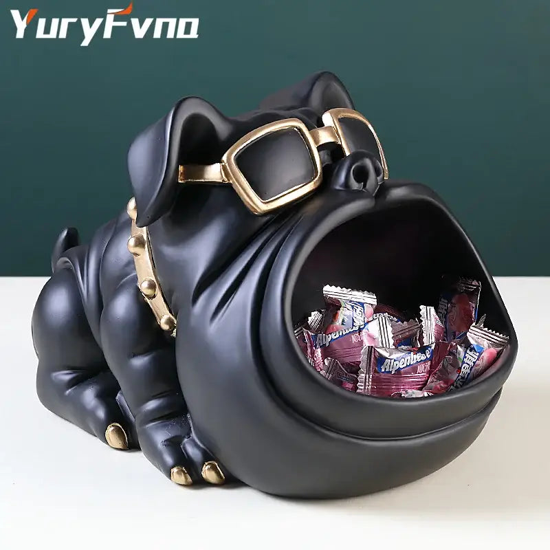 Black Dog Sculpture Holder