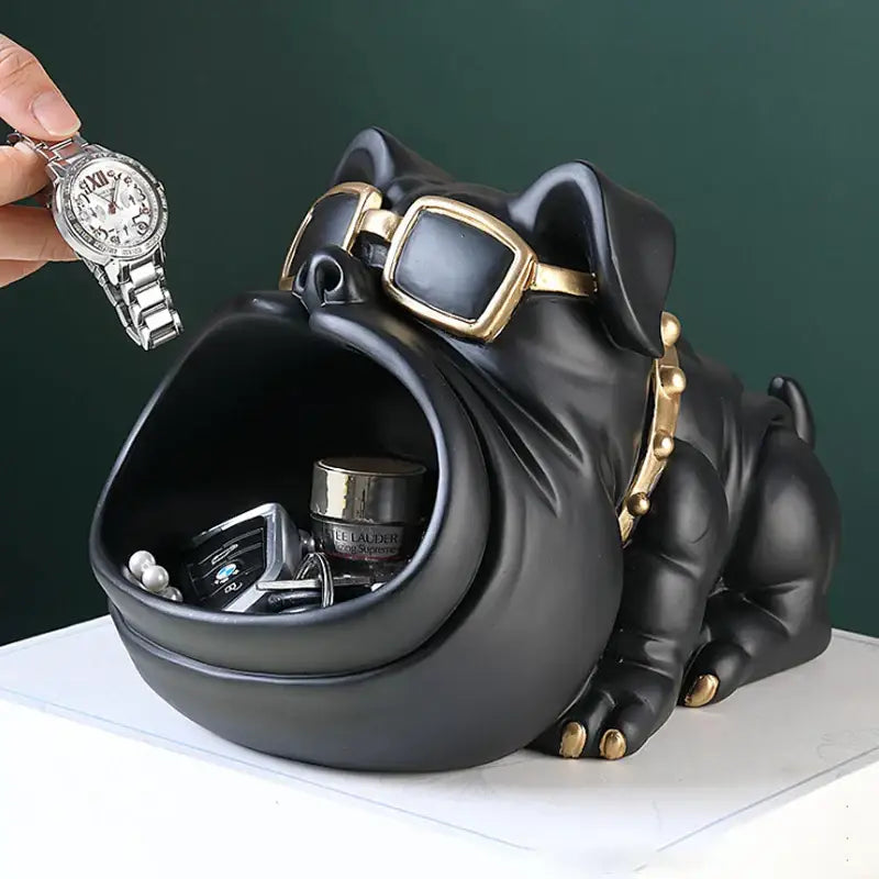 Black Dog Sculpture Holder