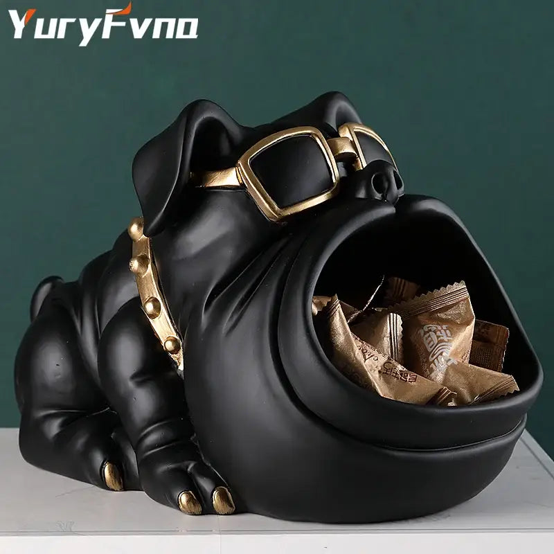 Black Dog Sculpture Holder