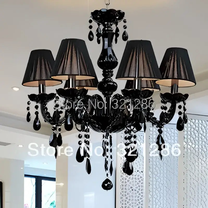 Black Crystal Dining Chandelier