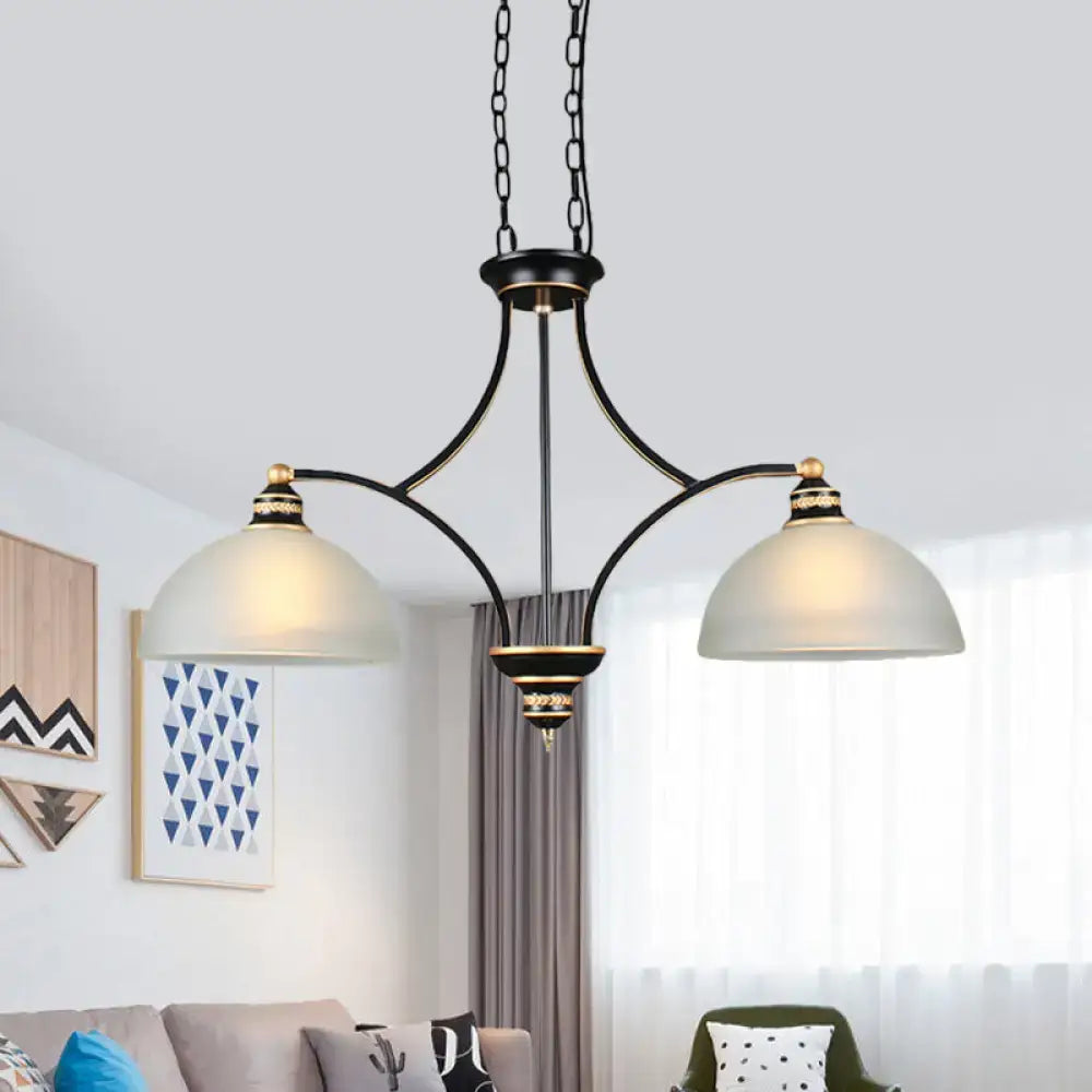 Black Dome Chandelier Light