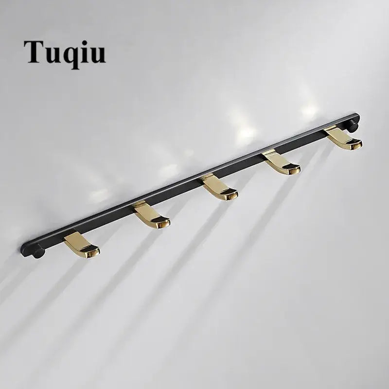 Black Gold Brass Robe Rack