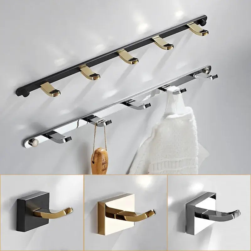 Black Gold Brass Robe Rack