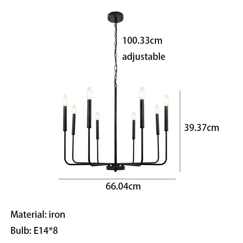 Black Iron Branch Chandelier