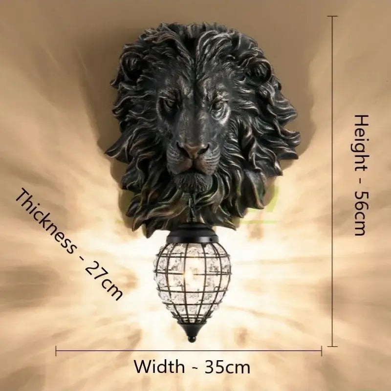Black Lion Wall Lamp