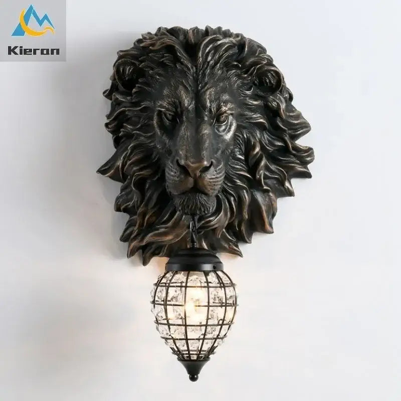 Black Lion Wall Lamp