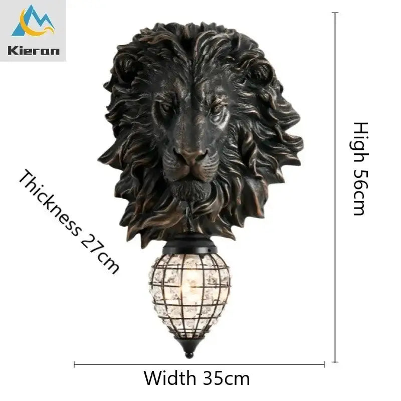 Black Lion Wall Lamp