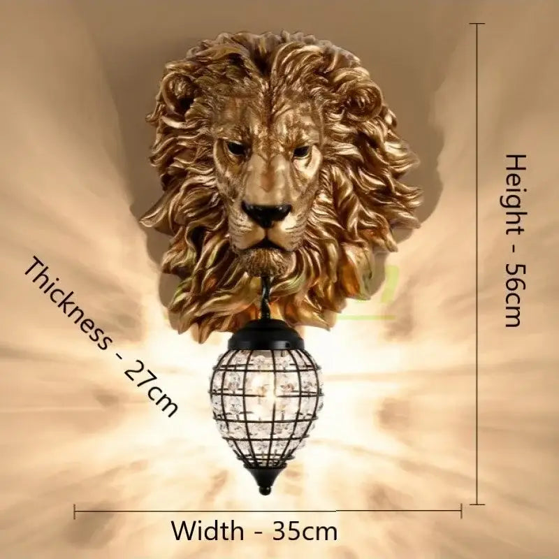 Black Lion Wall Lamp