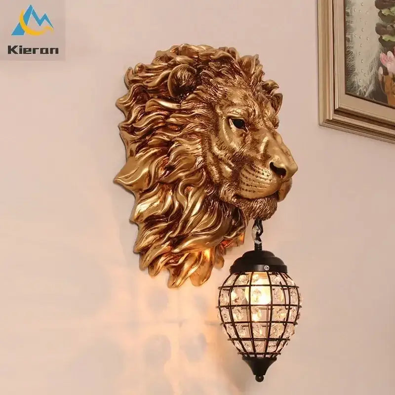 Black Lion Wall Lamp