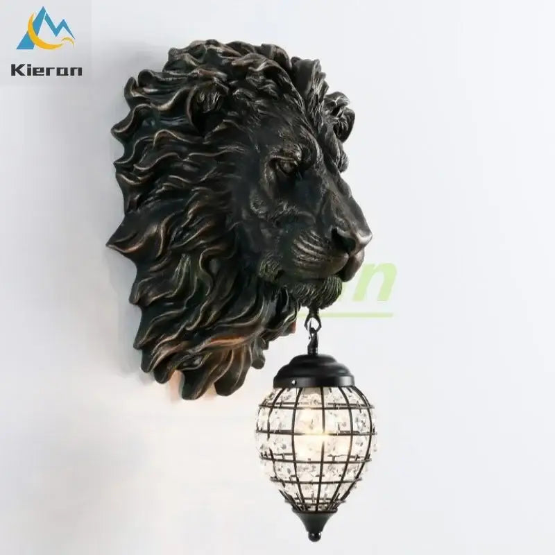 Black Lion Wall Lamp