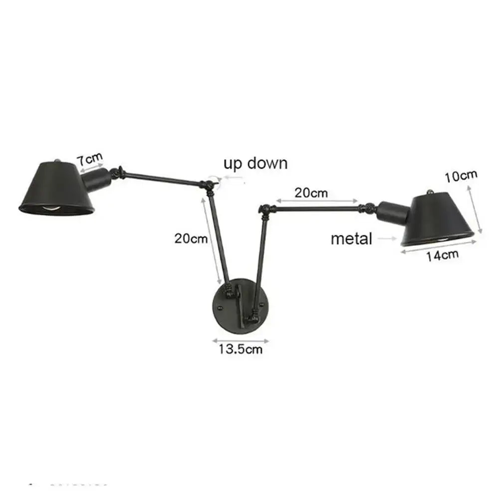 Black Matte Swing Arm Sconce