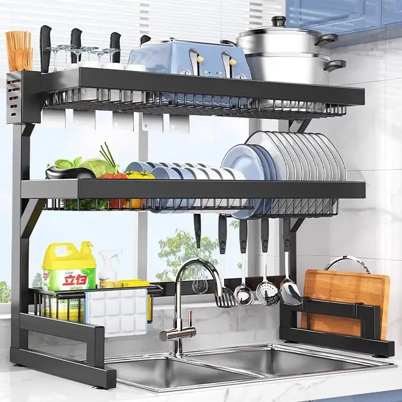 Black Metal 2-Tier Rack