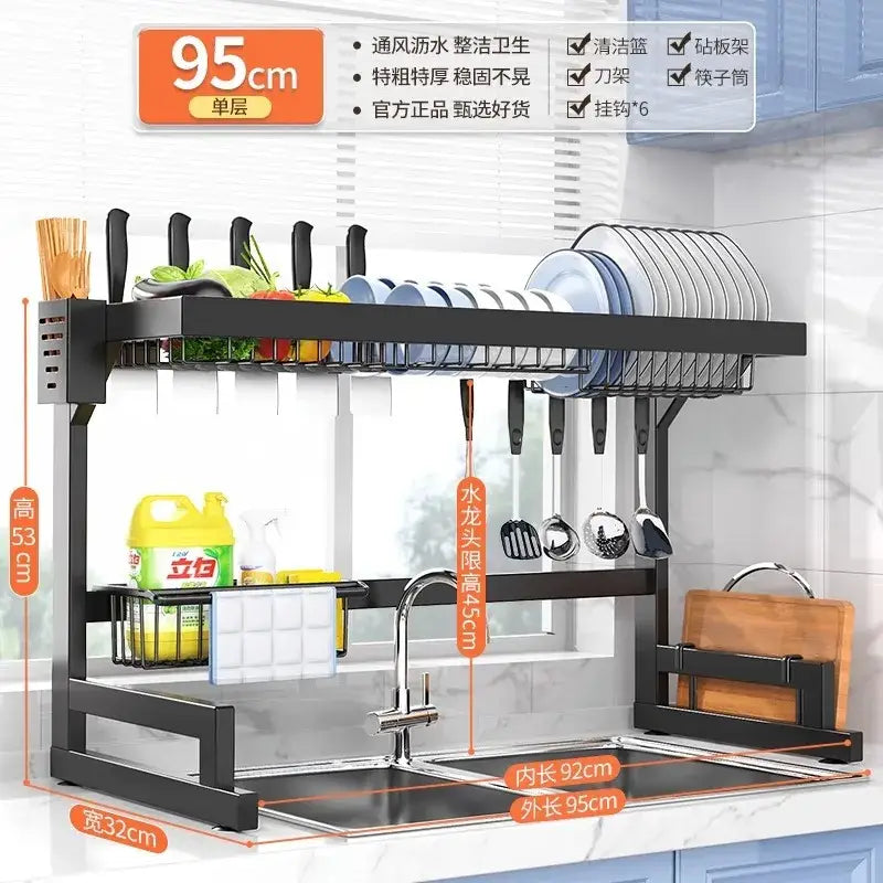 Black Metal 2-Tier Rack