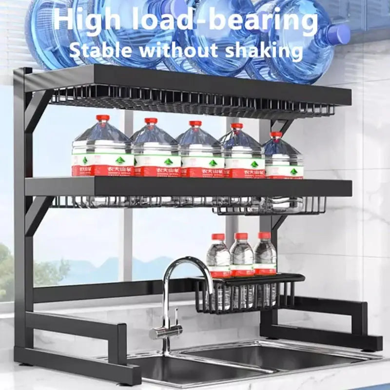 Black Metal 2-Tier Rack